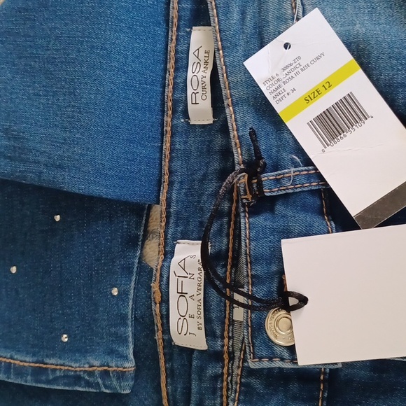 Sofia Jeans Women's Rosa Curvy High Rise Destructed Skinny Ankle Jeans bling - Picture 7 of 11